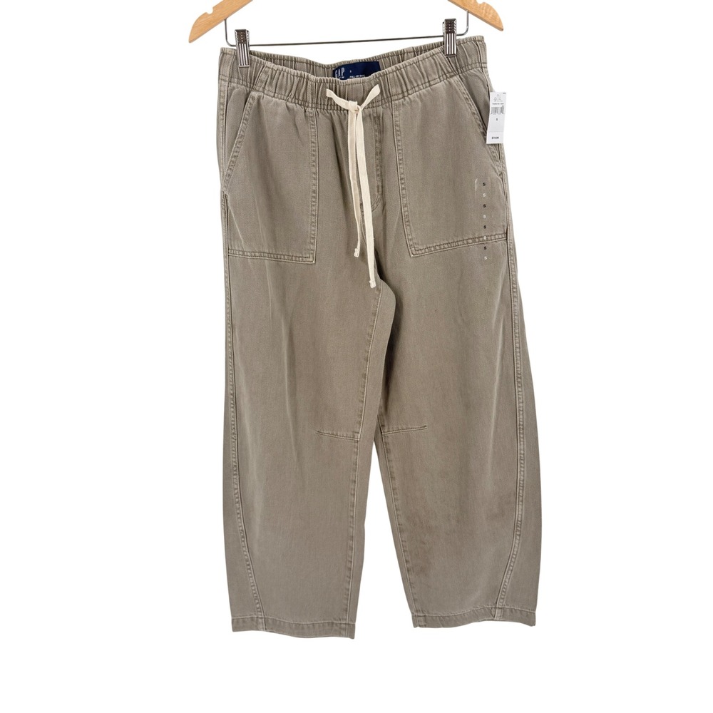 GAP Pull On Barrel Pants Frosty Morning Tan S Gorpcore Utility Casual NEW